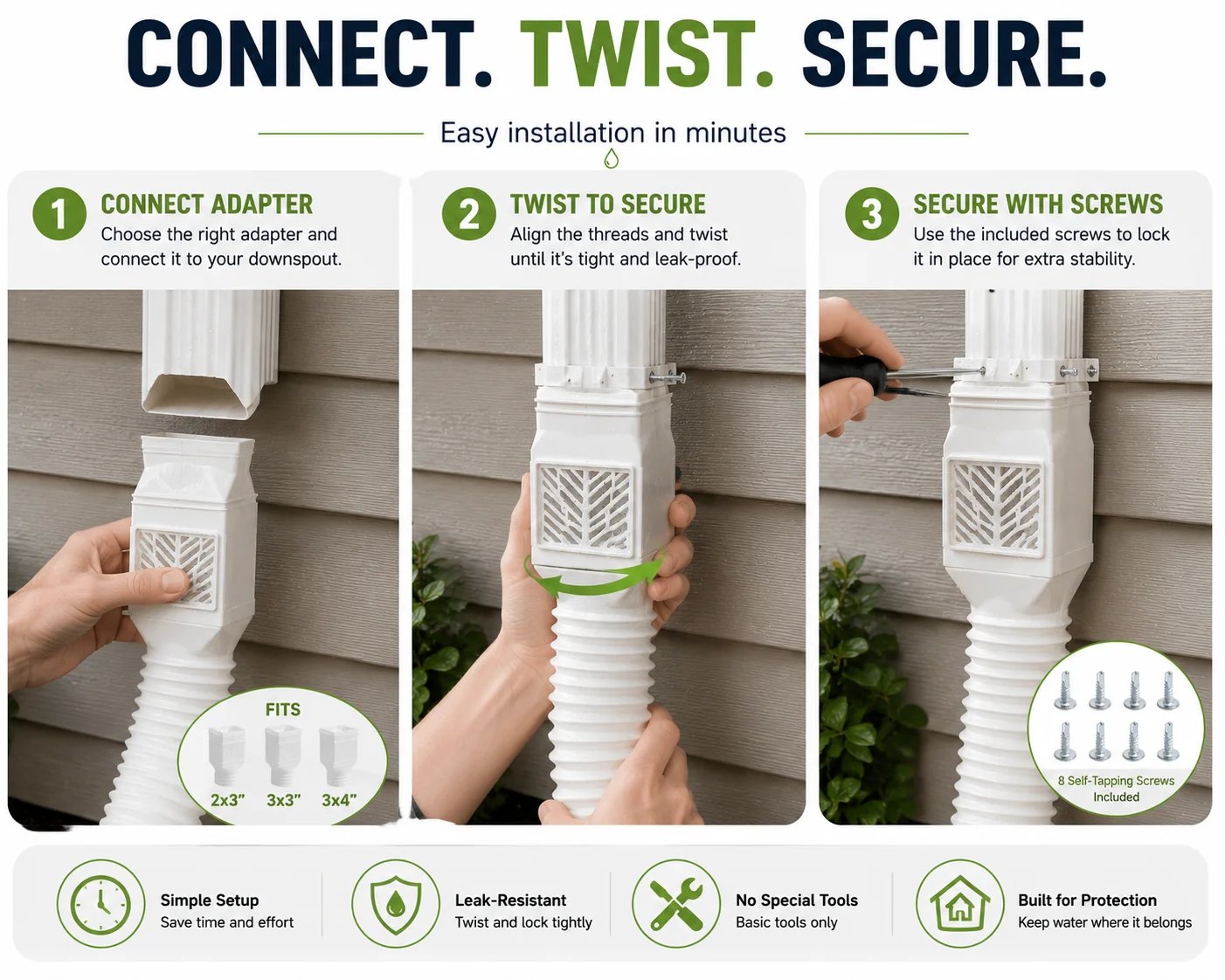 Downspout extension installation steps