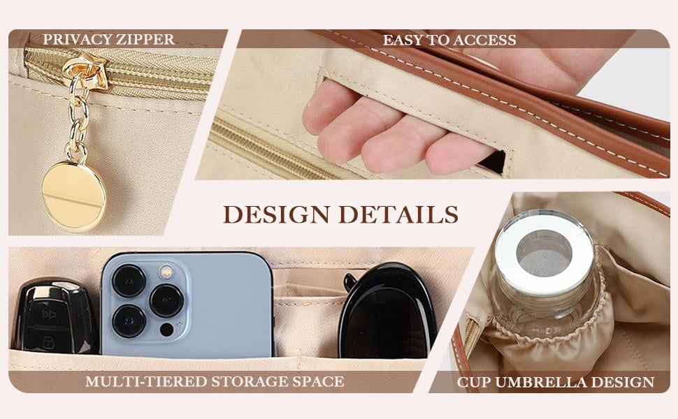 Tote bag organizer with handles, satin handbag organizer, compatible with Longchamp Le Pliage Tote Bag, LV Neverfull MM, Coach City 33, Speedy 30, G.oyard PM, and other styles. Handbag divider organizer, beige / Large, Medium, Small Tote bag organizer with handles, satin handbag organizer, compatible with Longchamp Le Pliage Tote Bag, LV Neverfull MM, Coach City 33, Speedy 30, G.oyard PM, and other styles. Handbag divider organizer, beige / Large, Medium, Small