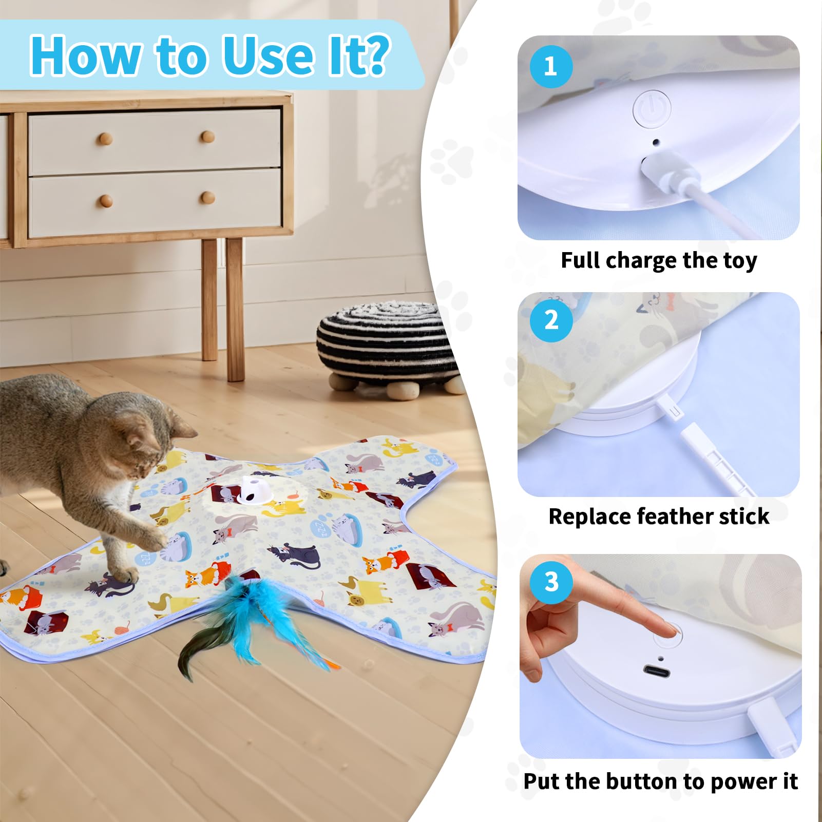 How to set up the automatic cat toy