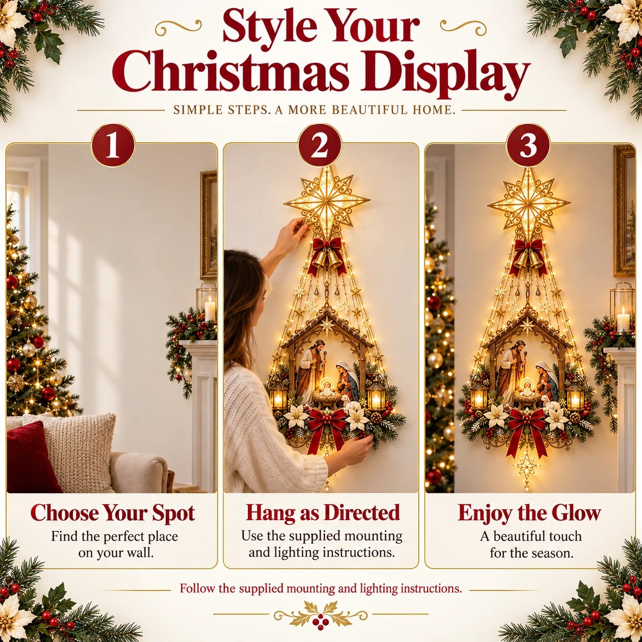 Christmas Nativity wall decor home display
