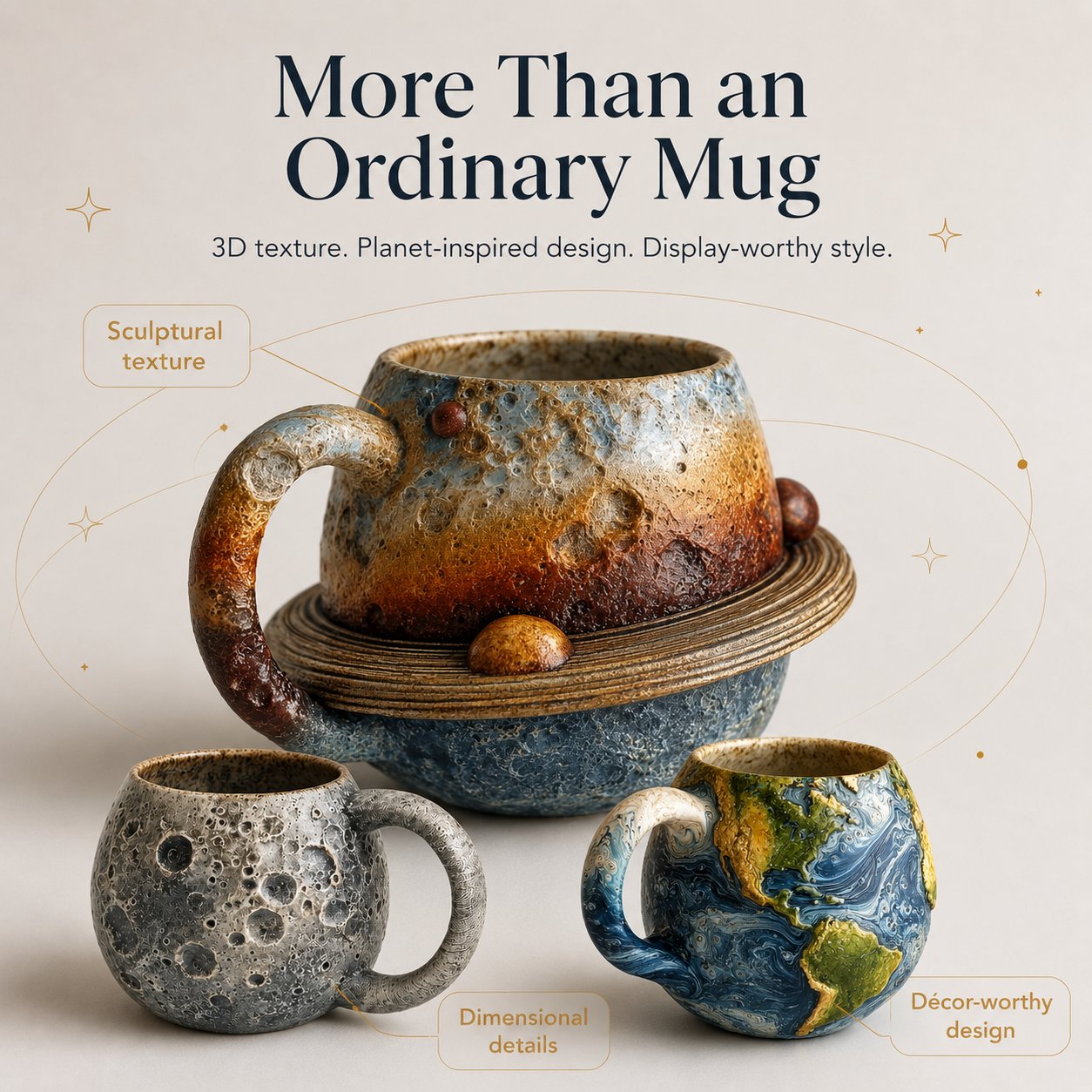 3D celestial mug details