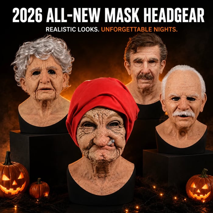 2026 elderly-character mask headgear