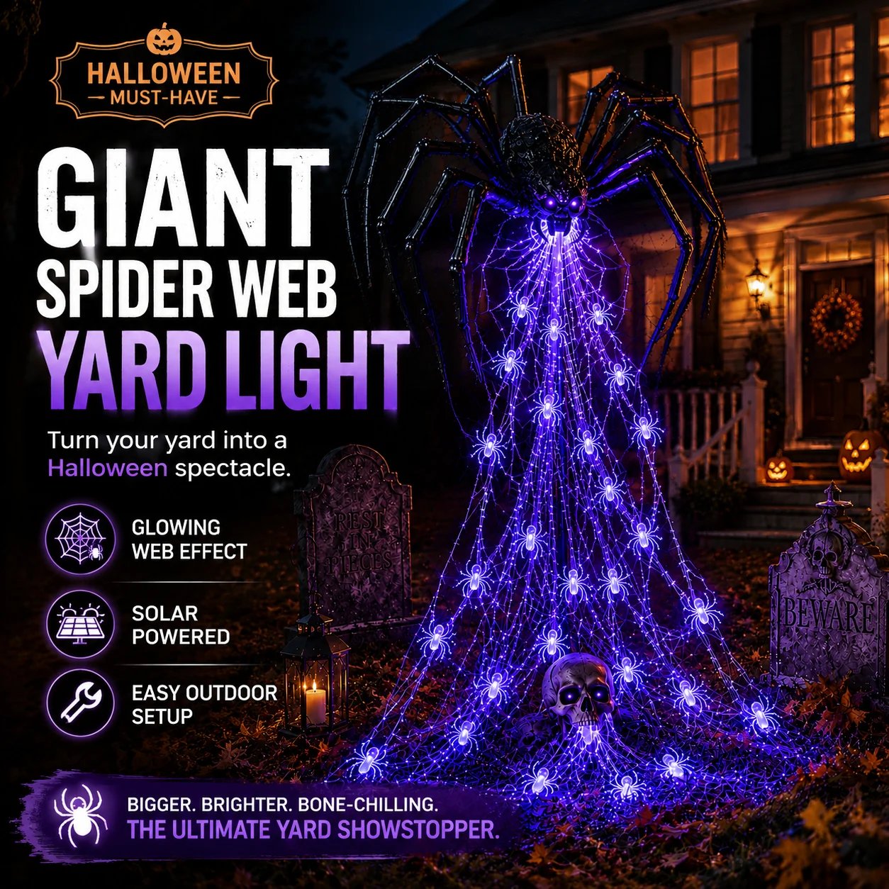 Halloween Spider Web Light Show