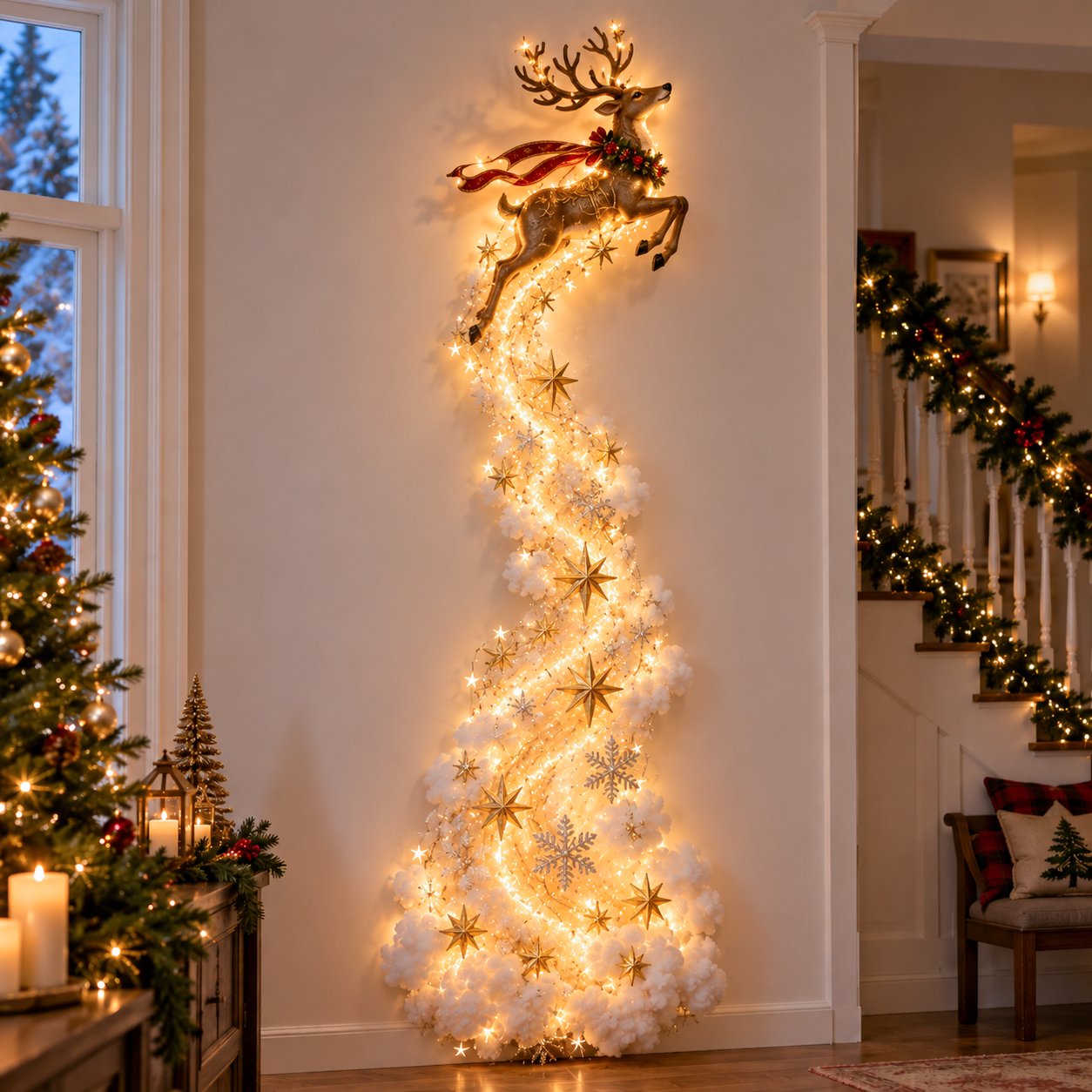 Christmas wall light creating a holiday focal point