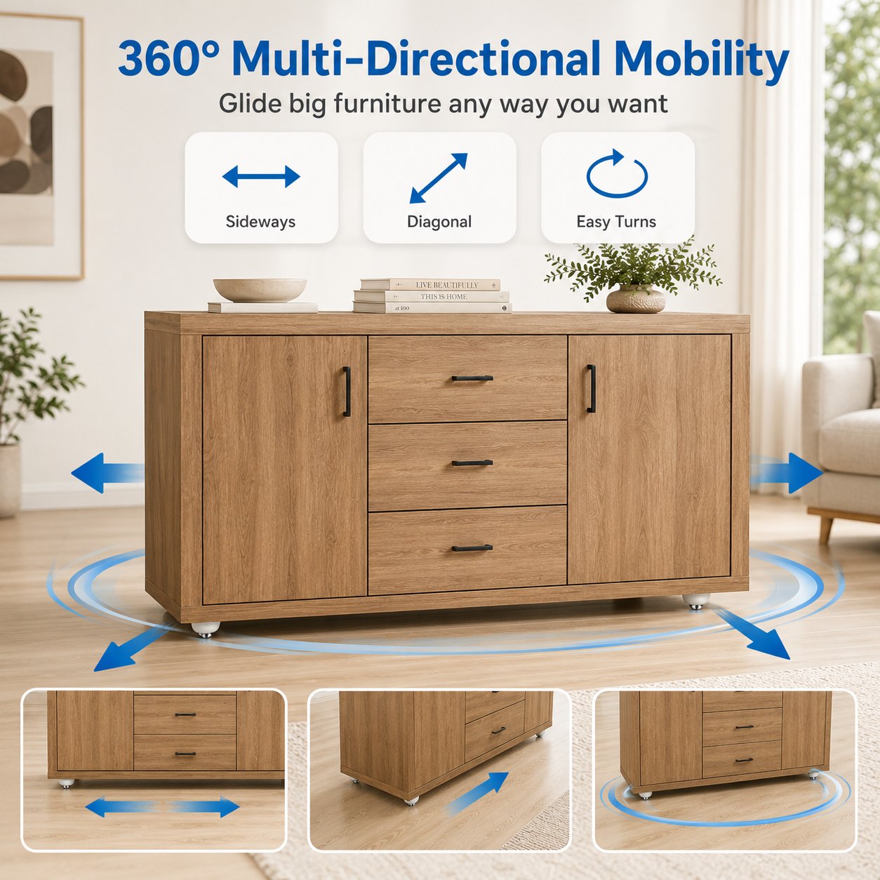 360 degree multi-directional mini caster wheels