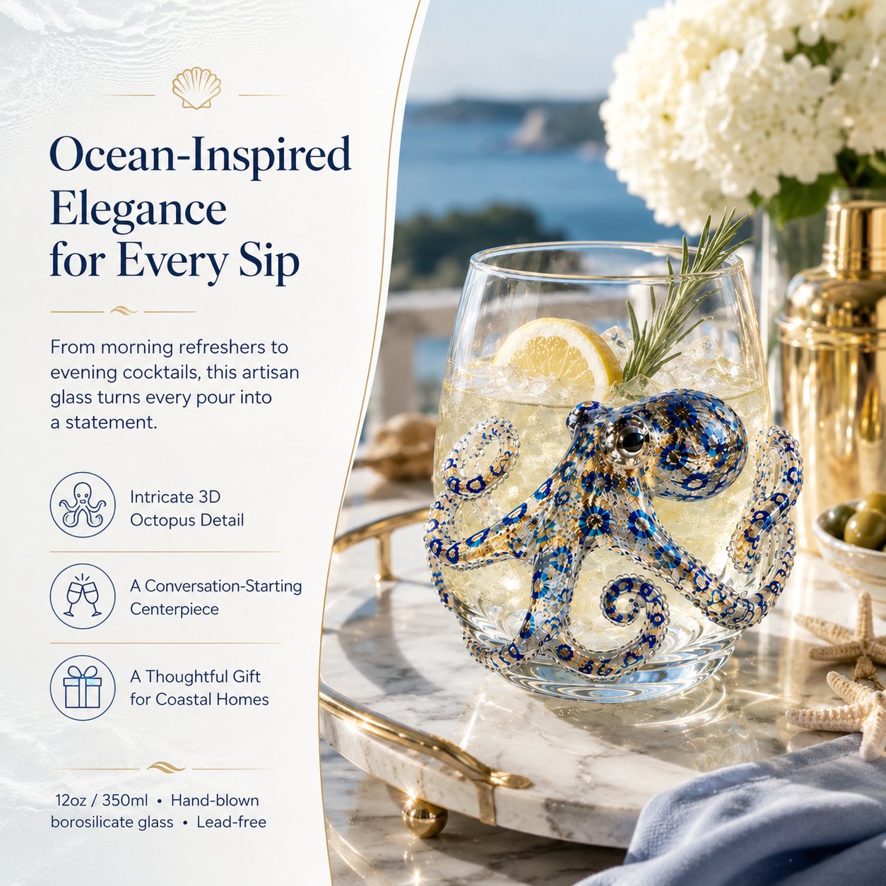 Octopus glass gift idea