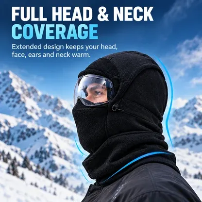 Side profile showing head face and neck coverage