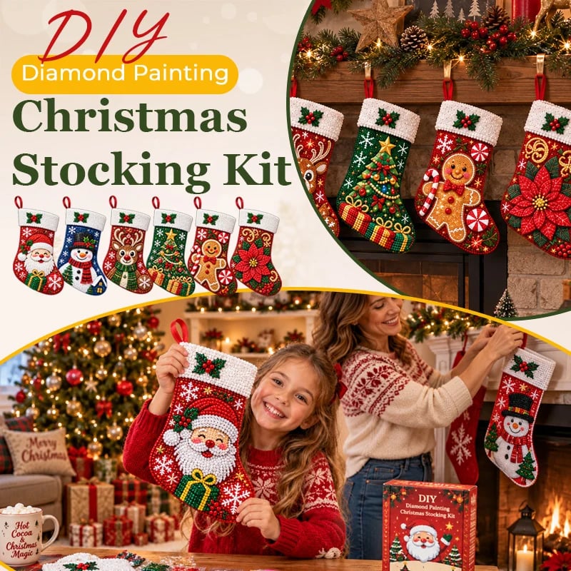 DIY diamond painting Christmas stocking kit