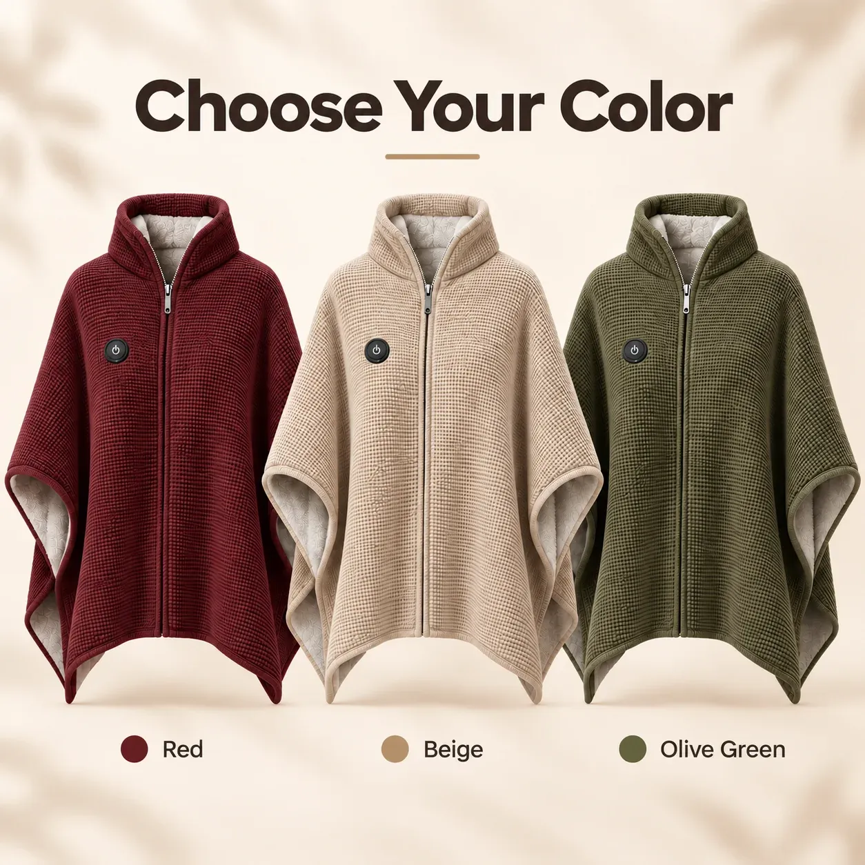 Wearable heated blanket available colors