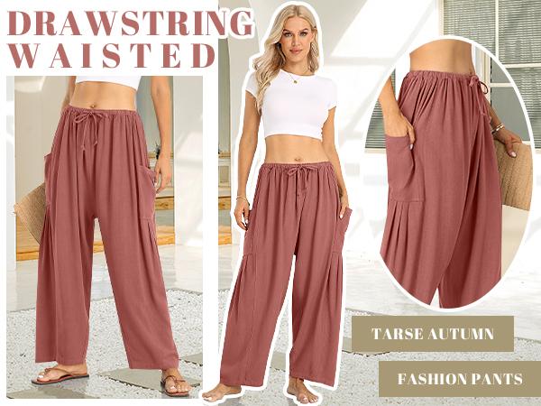 Product Introduction of TARSE Womens Linen Wide Leg Pants Casual Loose Beach Palazzo Harem Pants with Pockets 19 Product Introduction of TARSE Womens Linen Wide Leg Pants Casual Loose Beach Palazzo Harem Pants with Pockets 19