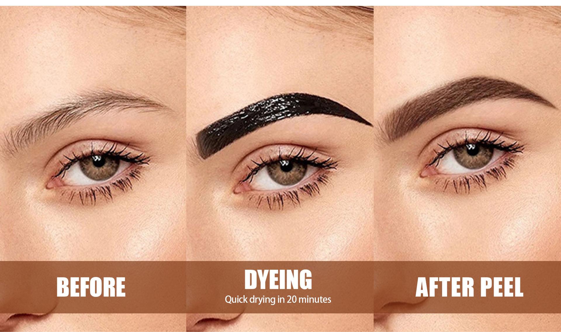 5-Color Tear-Off Brow Tint – Waterproof, Non-Fading, Long-Lasting Pigment for Precise Brow Definition & Effortless Wild Brow Looks - Easy-to-Use Makeup Tool for Women, Cosmetics, Eyebrow products