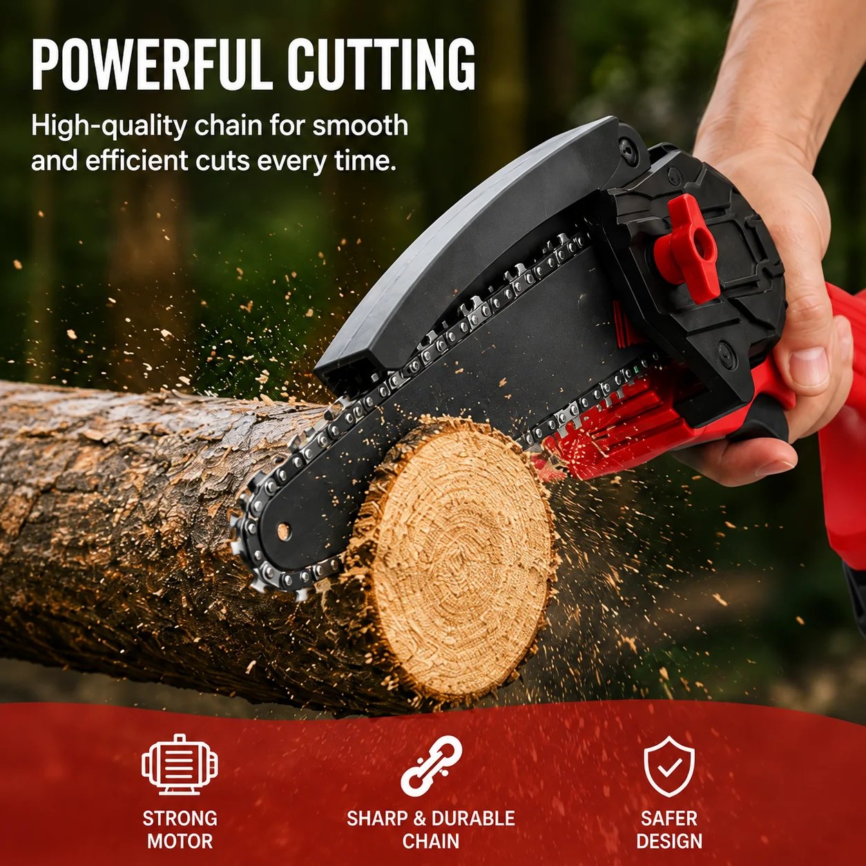 Mini chainsaw chain adjustment system