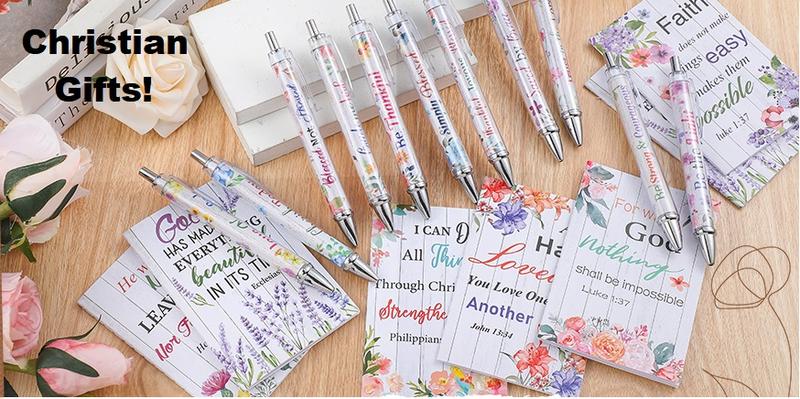 24Pcs Christian Gifts with 12 Motivational Quote Pens and 12 Bible Journal Christian Writing Pens Inspirational Ballpoint Pens Religious Notebooks with Bible Verse Bible Supplies, Gifts for Women Student Teacher, First Holy Communion Gift, Mother's Day 24Pcs Christian Gifts with 12 Motivational Quote Pens and 12 Bible Journal Christian Writing Pens Inspirational Ballpoint Pens Religious Notebooks with Bible Verse Bible Supplies, Gifts for Women Student Teacher, First Holy Communion Gift, Mother's Day
