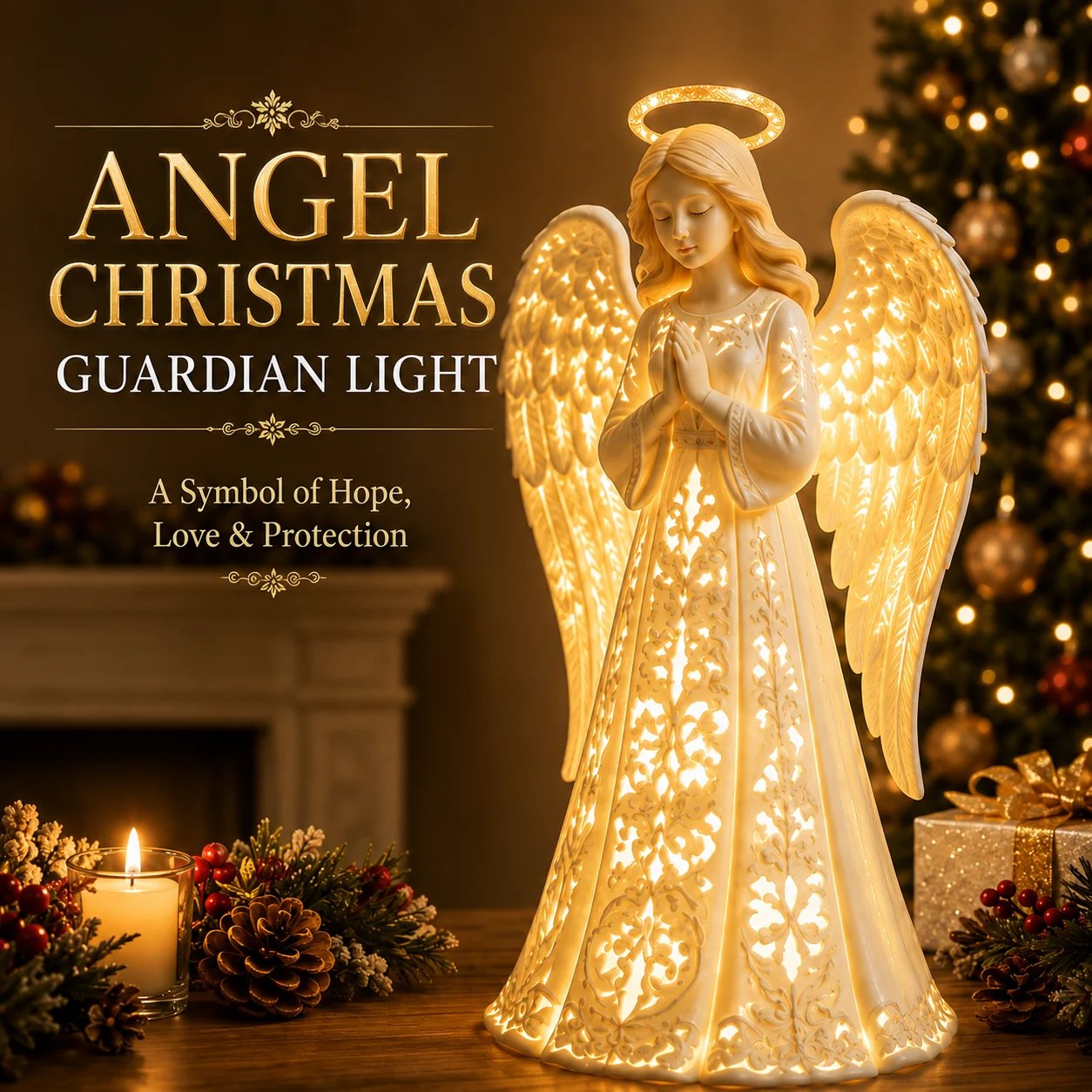 Angel Christmas Guardian Light