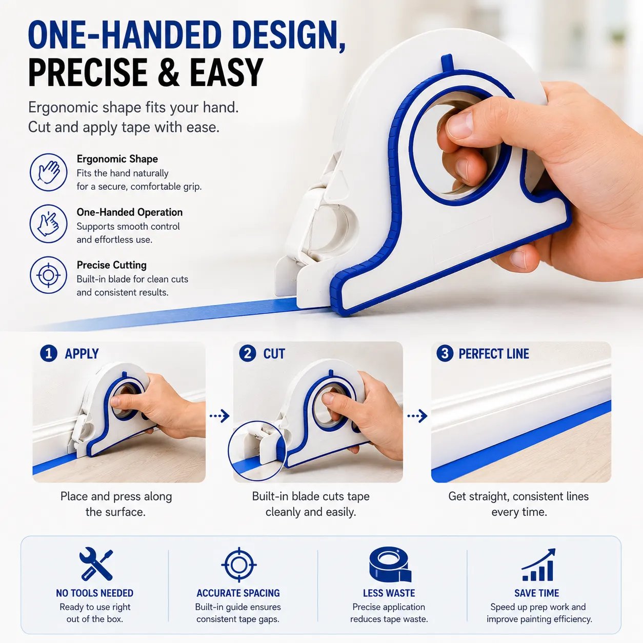Painter's tape applicator designed to help speed up paint preparation