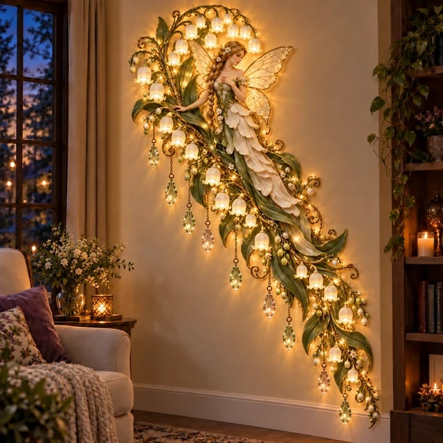 Lily of the Valley fairy wall light