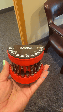 Denture shaped screwdriver kit