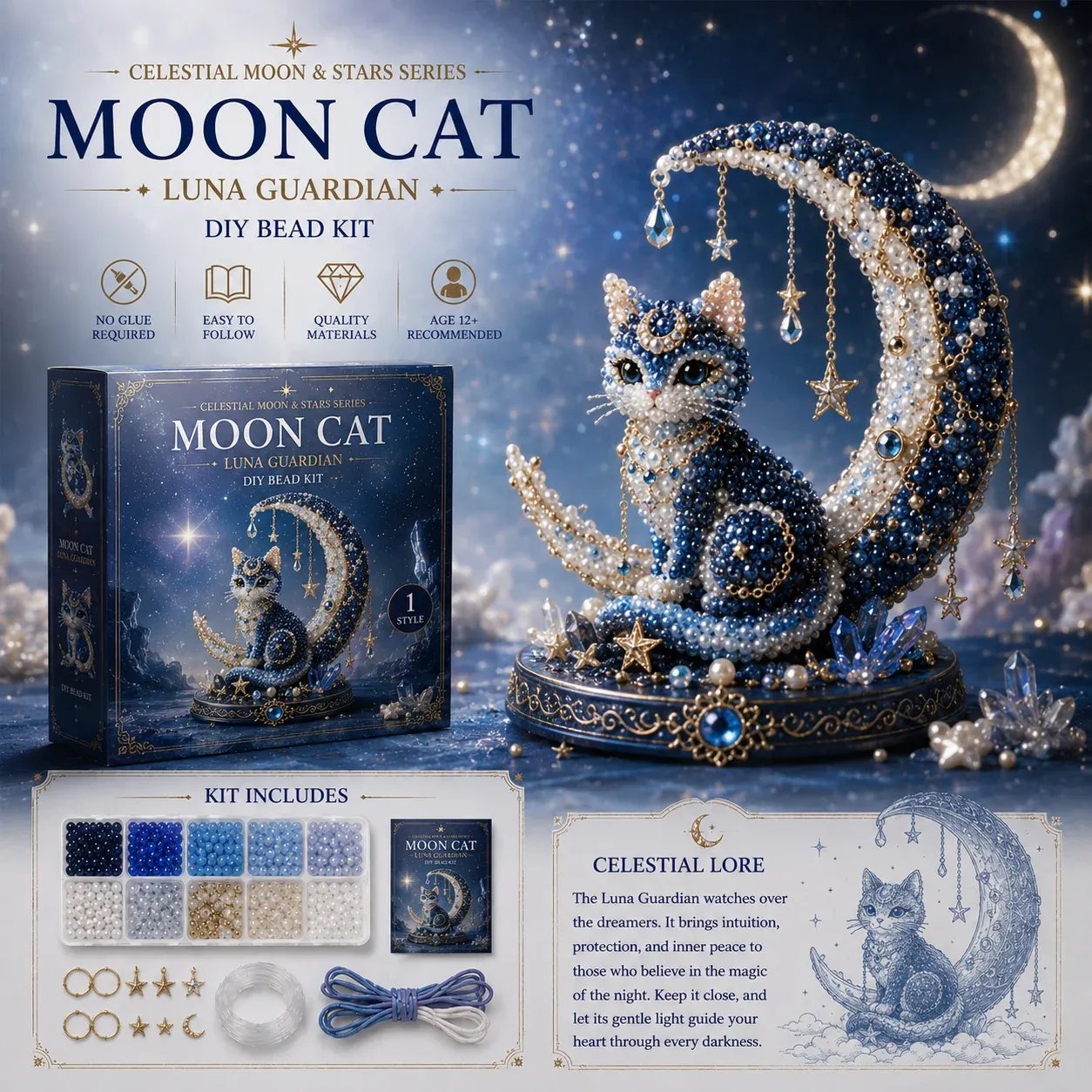 Moon Cat DIY bead kit