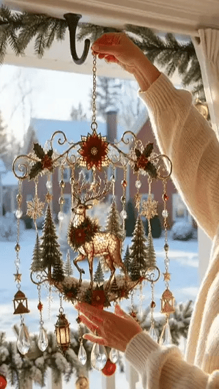 Stained Glass Christmas Wind Chime