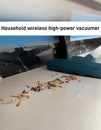 cordless vacuum cleaner in use