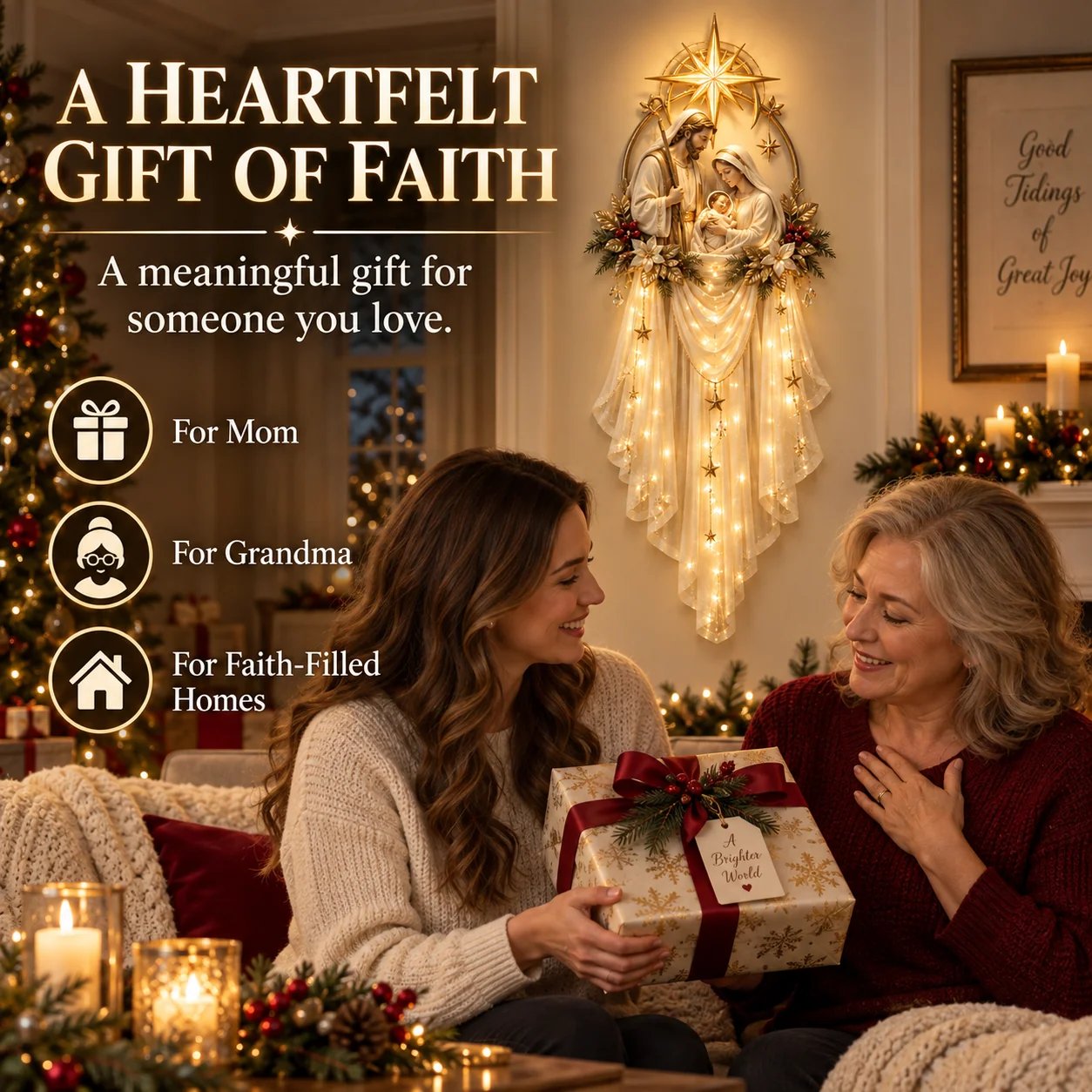 Holy Family Star Veil Cascade meaningful Christmas gift