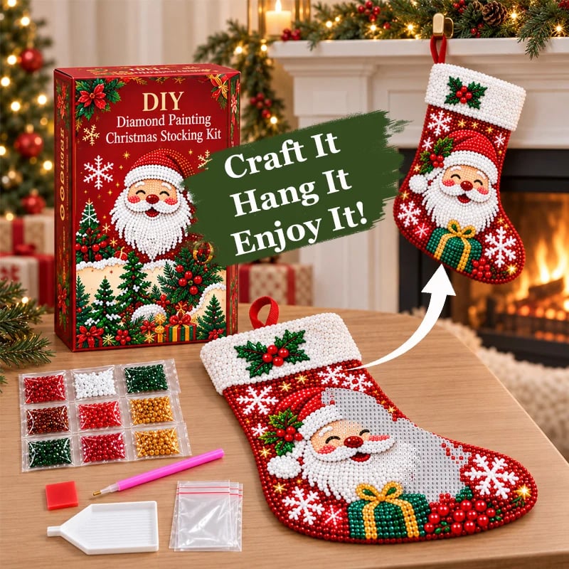 Finished DIY Christmas stocking decoration