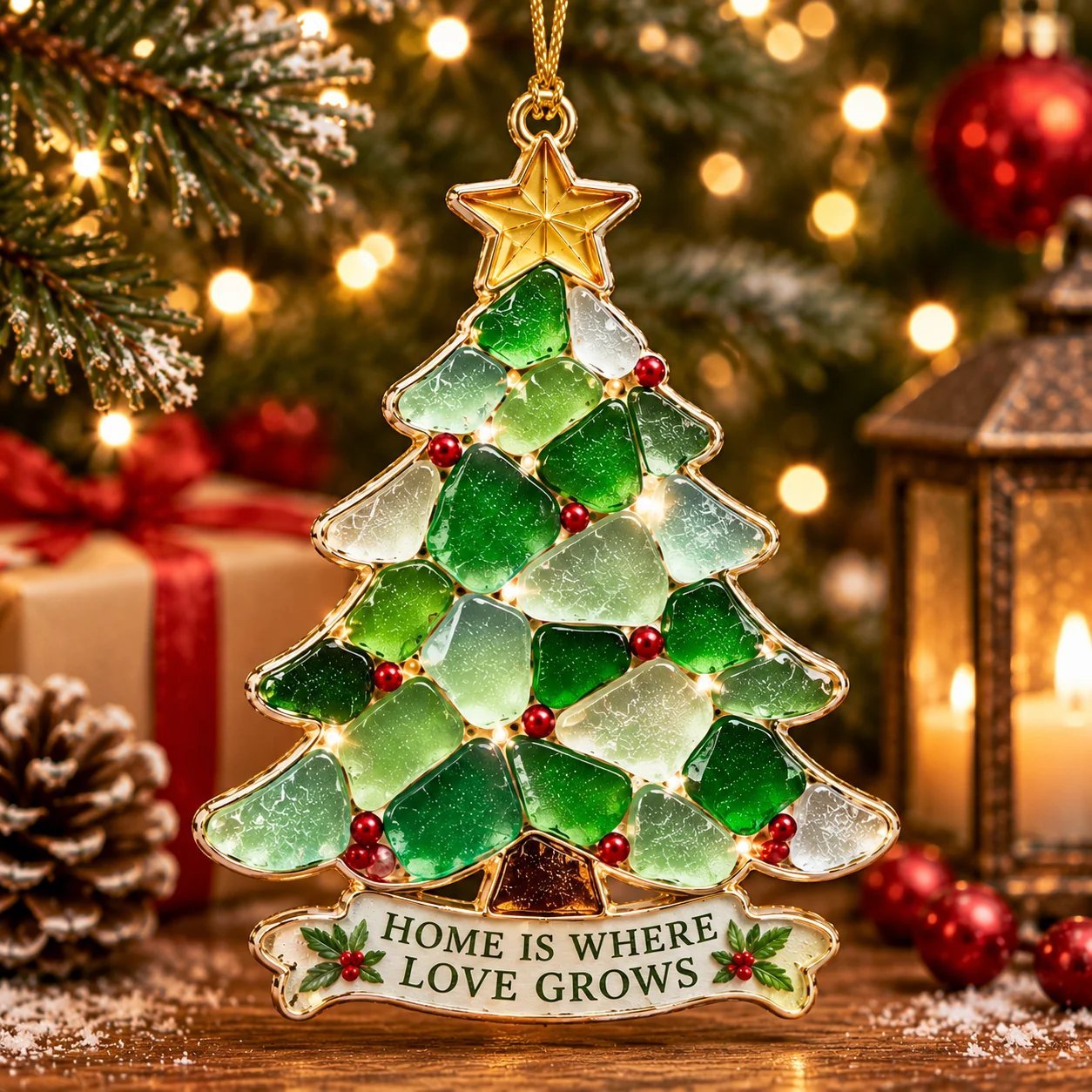 Christmas Tree ornament - Home Is Where Love Grows