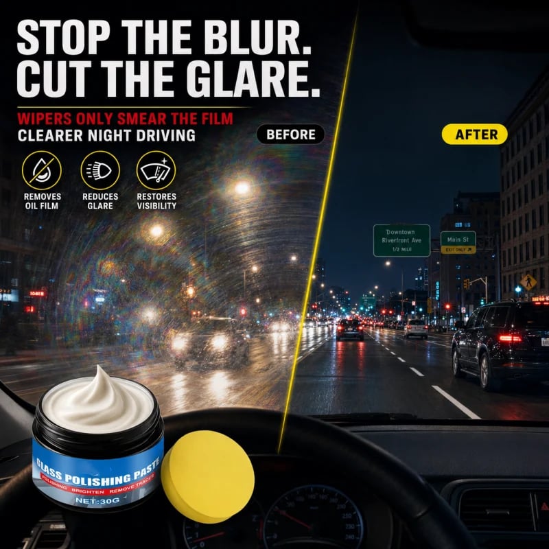 Reduced nighttime windshield glare