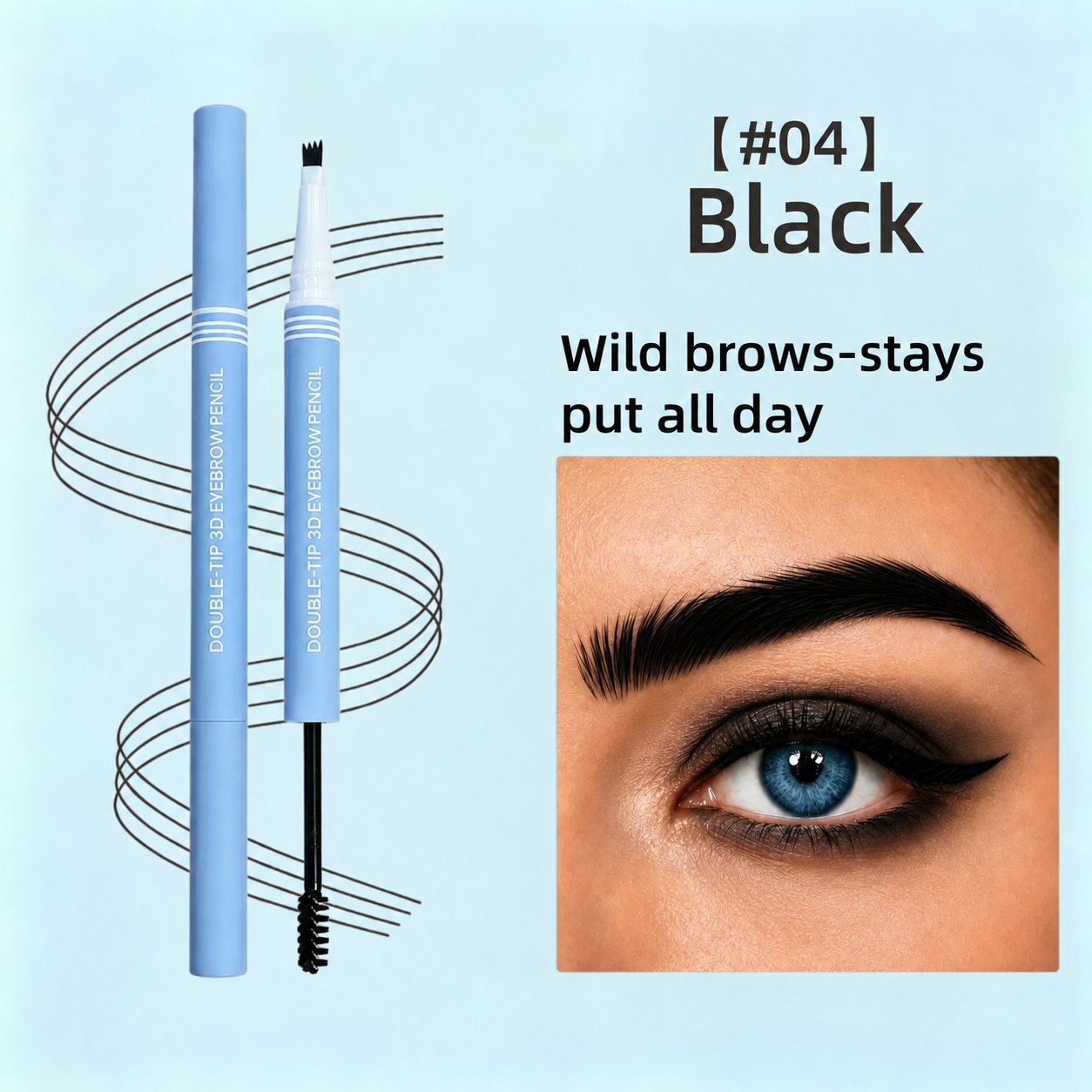 Micro-fork eyebrow pen tip and waterproof formula demonstration