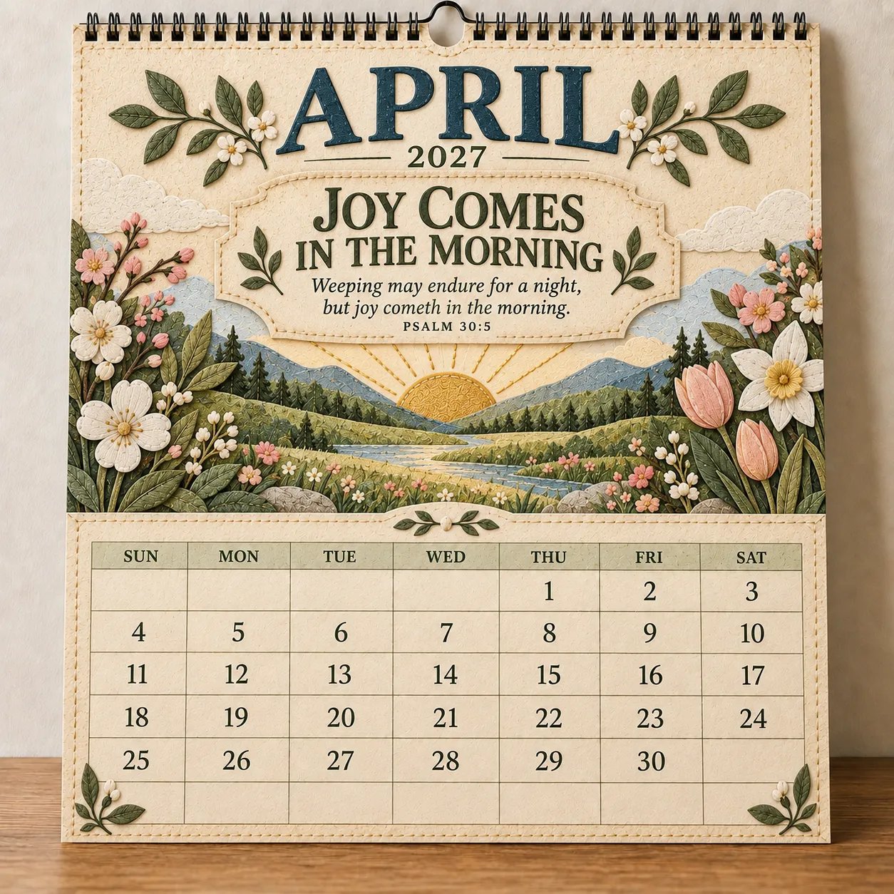 April 2027 Joy Comes In The Morning Psalm 30:5