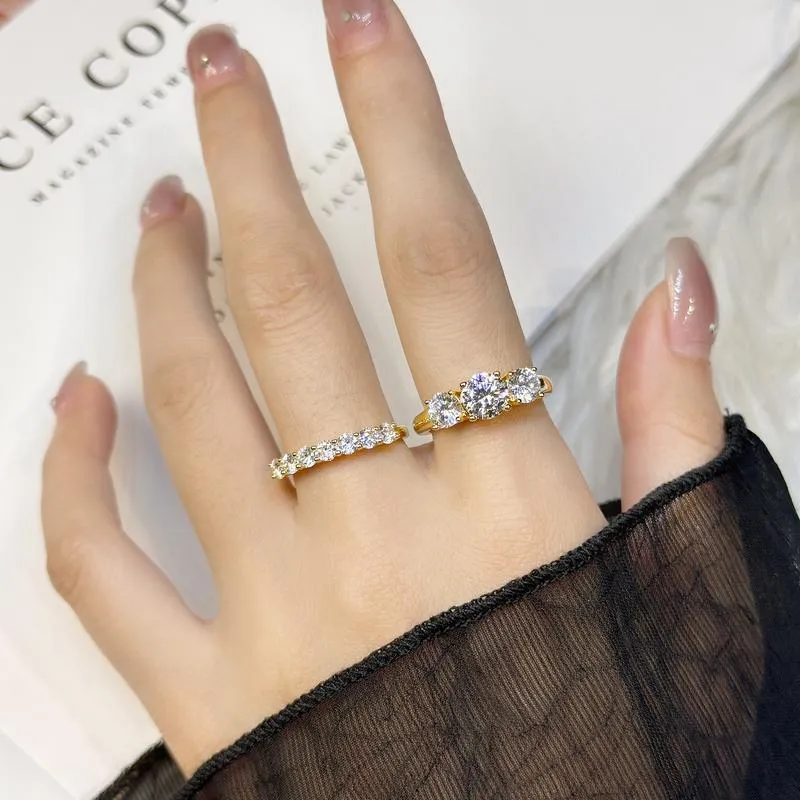 Three-Stone Double claws Engagement Ring (3.0 ct. tw)