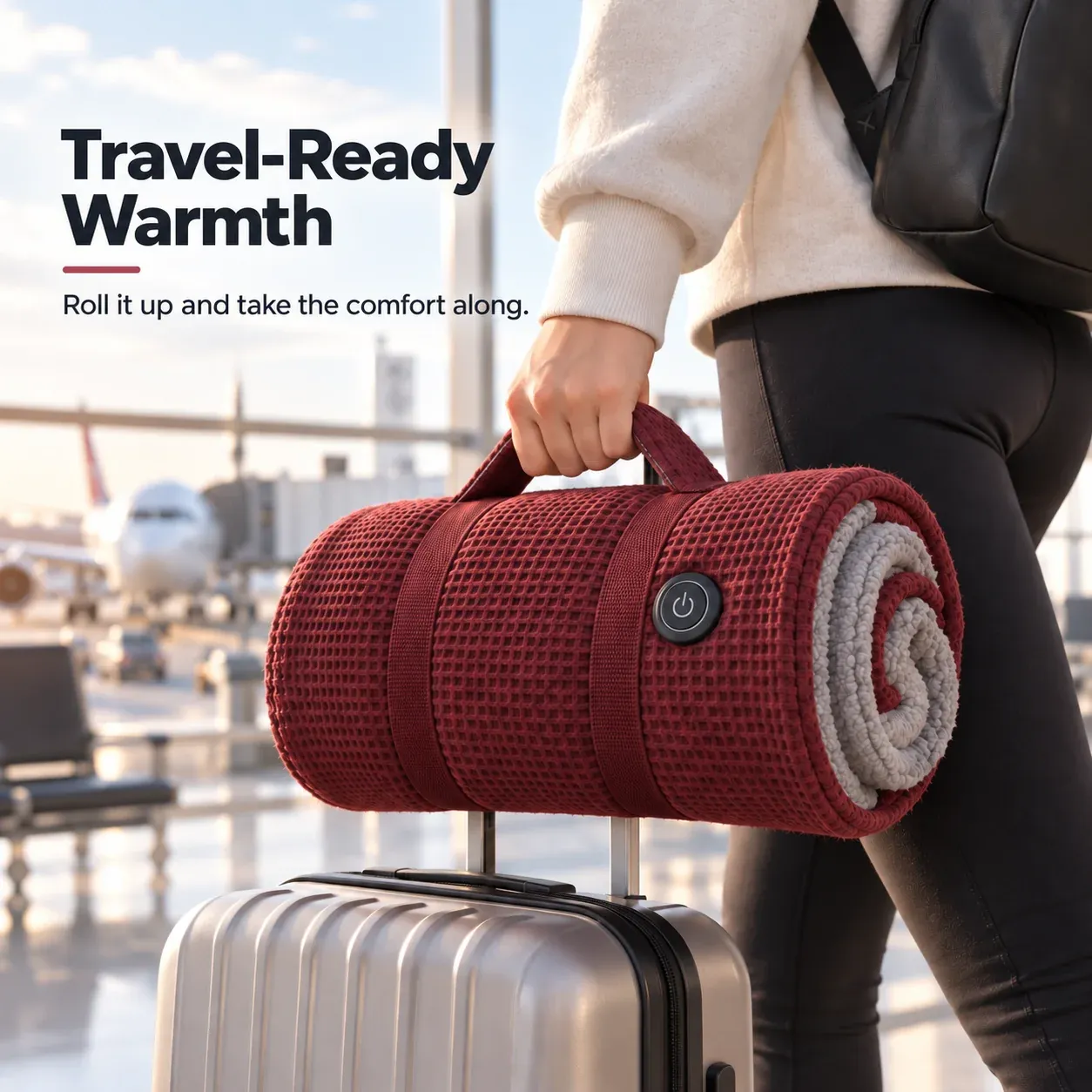 Hands free wearable heated blanket comfort