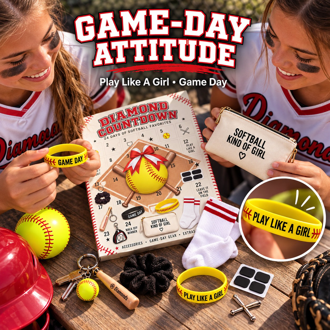 softball advent calendar accessory details