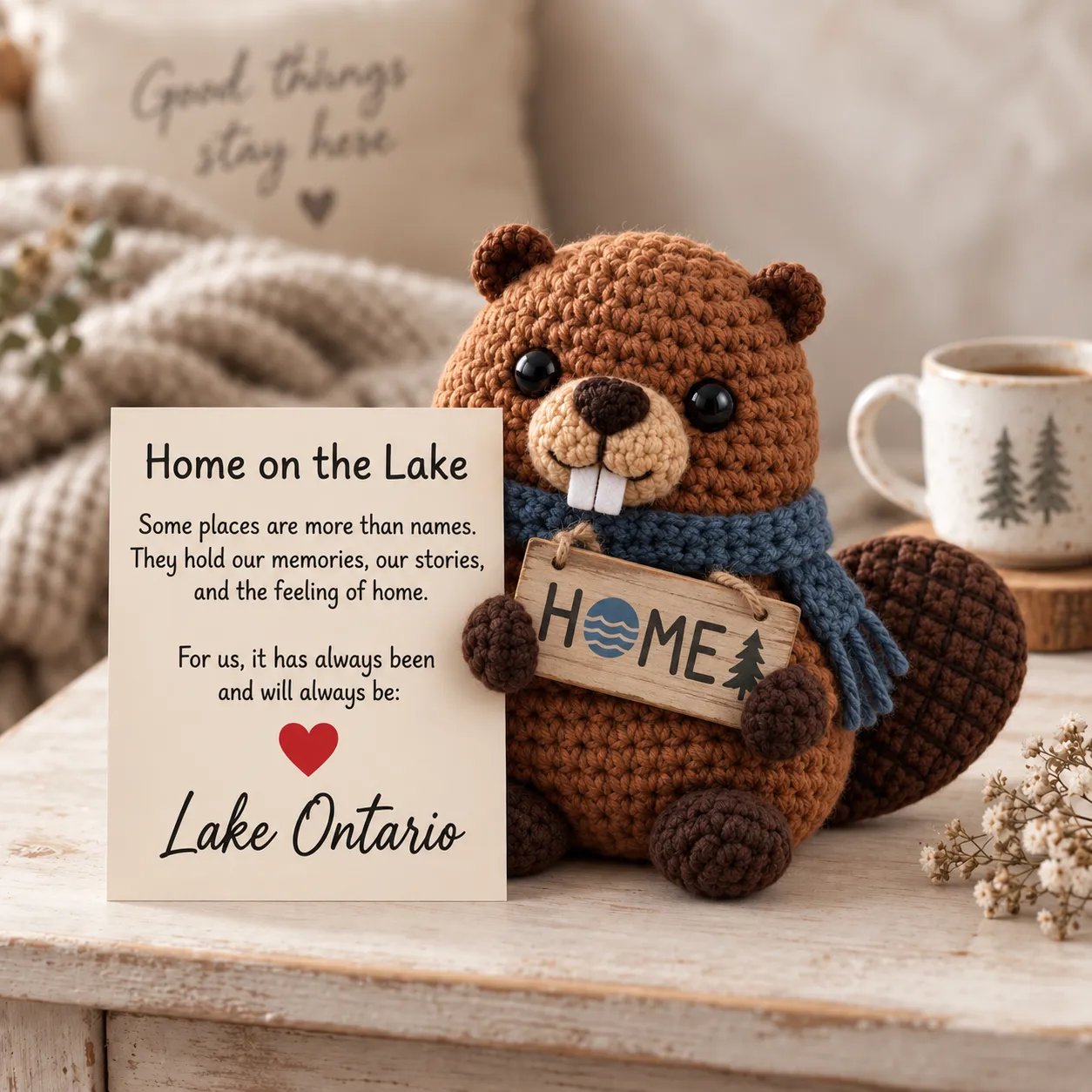 Home on the Lake crochet beaver style